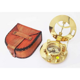 Sundial Compass in a Premium Leather Case